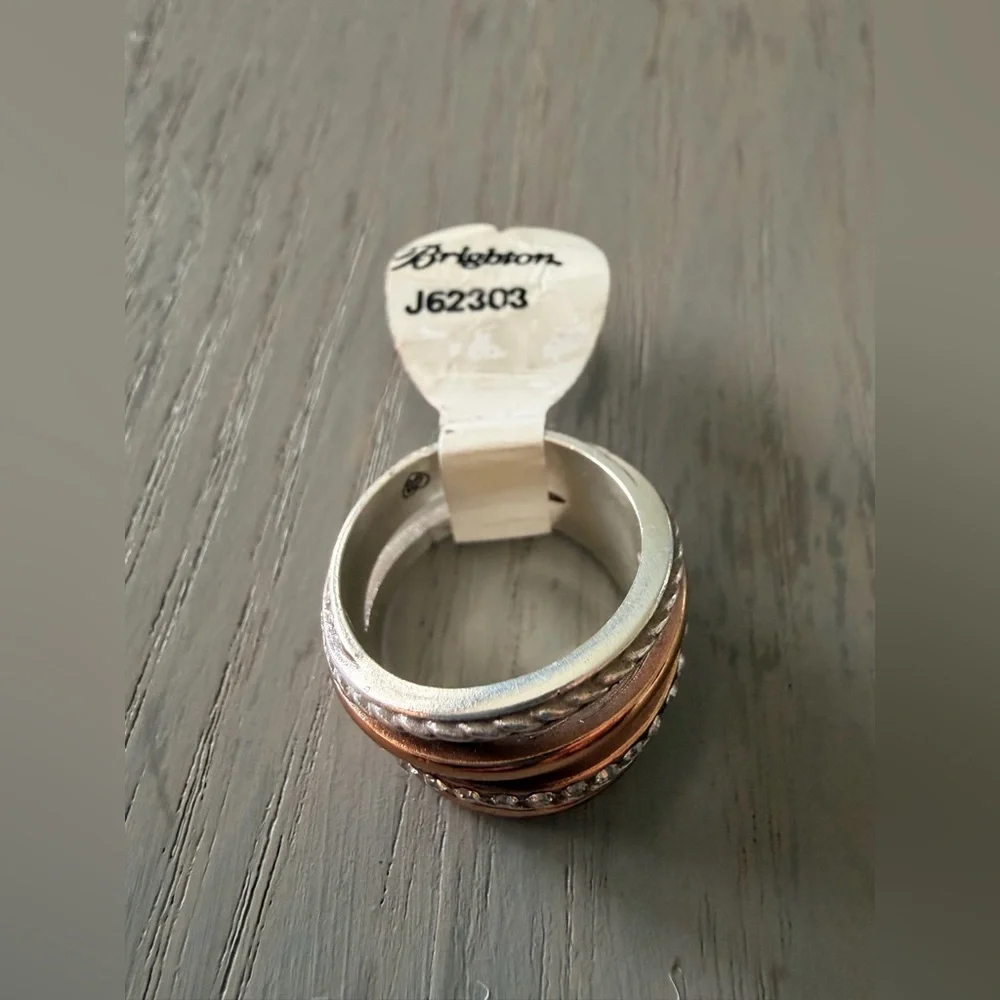 Brighton Neptune's Rings Ring Woman’s Silver/Gold Plated Size: 9 (J72) - Picture 7 of 8